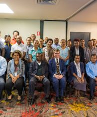 Workshop participants with Chief Justice Salika and facilitator Mr Mitchell Hughes