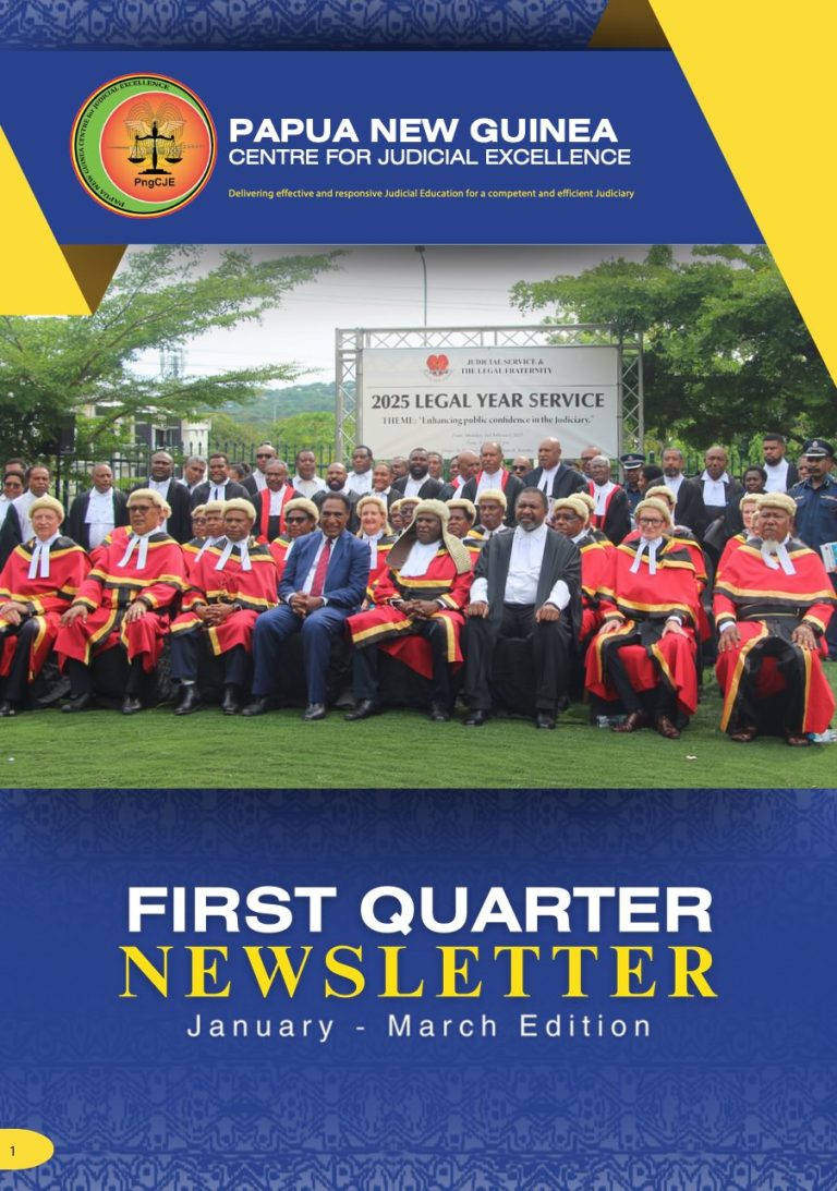 PNGCJE FIRST QUARTER NEWSLETTER